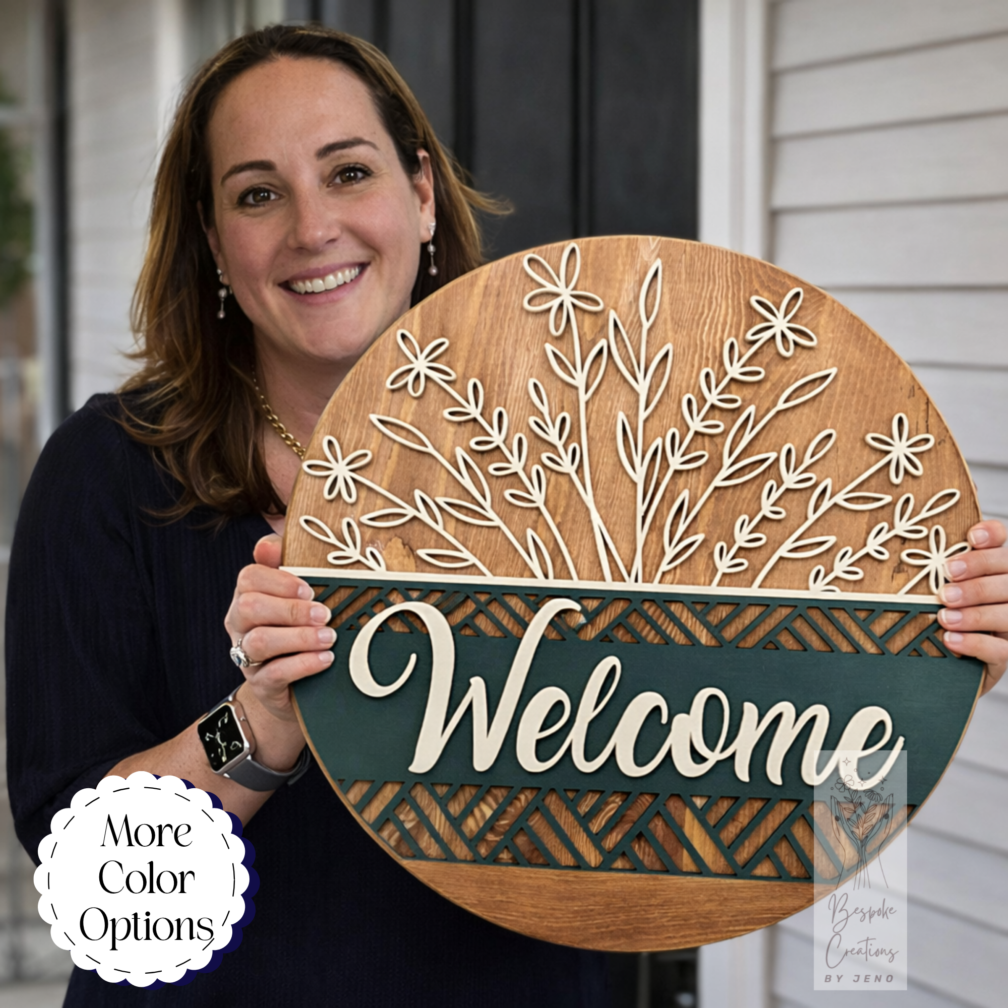 Personalized Welcome Door Hanger, Door Sign, Custom Sign, 3D Wood Sign