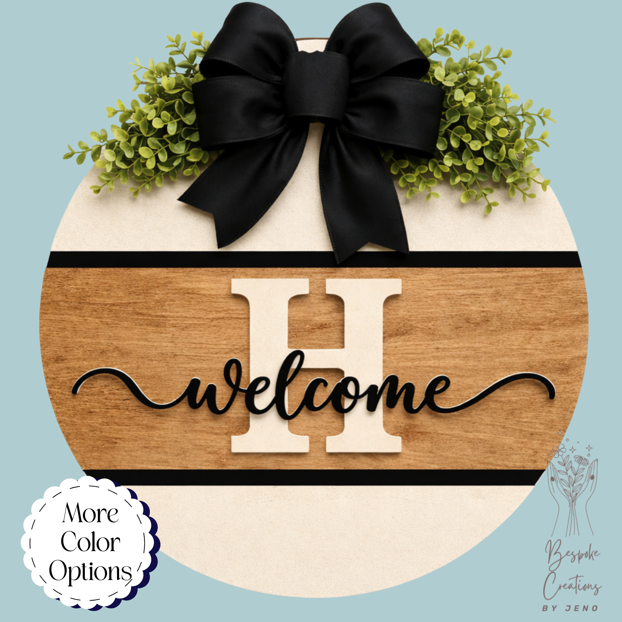 Personalized Wood Welcome Door Hanger Sign