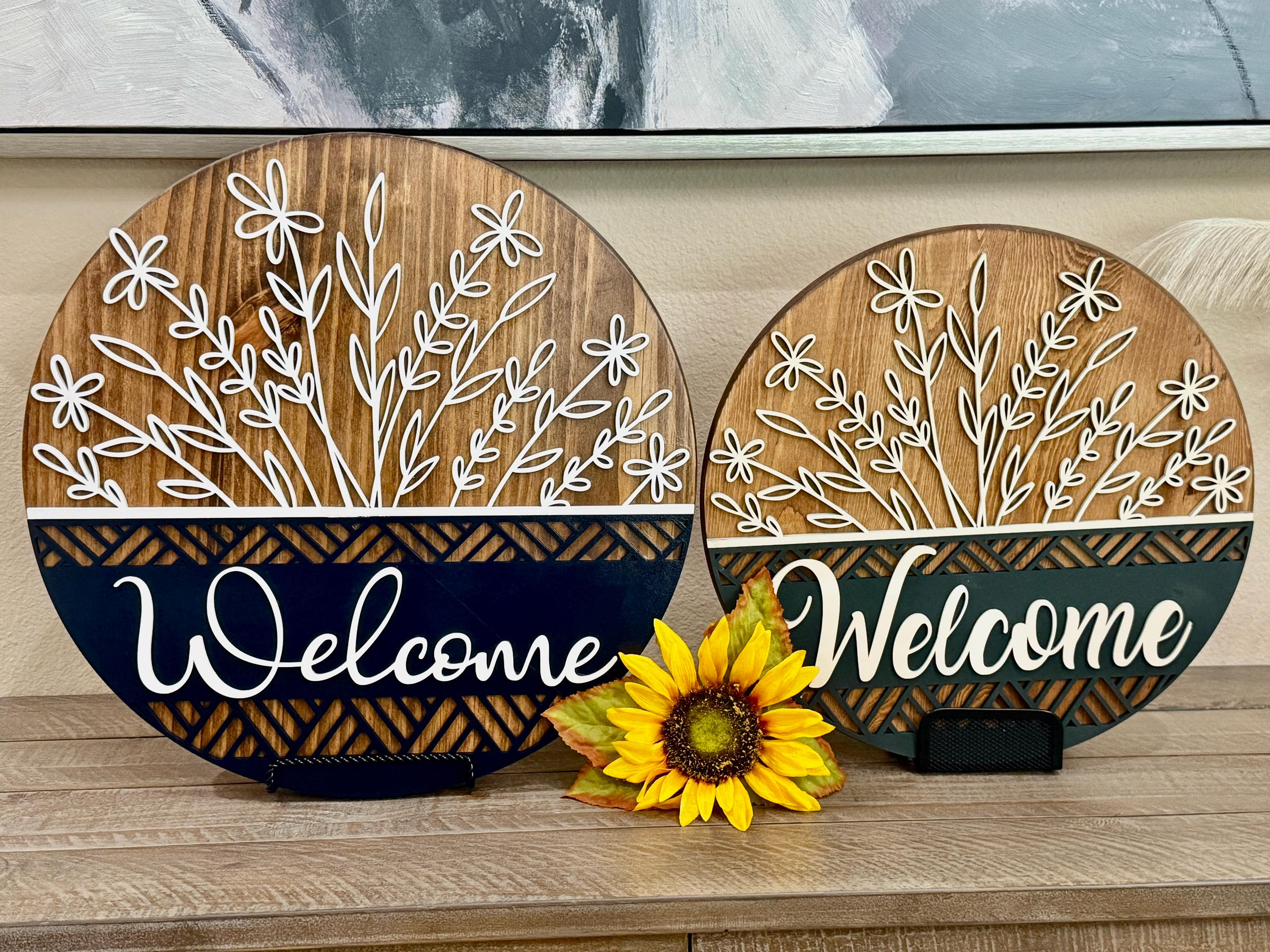 Personalized Welcome Door Hanger, Door Sign, Custom Sign, 3D Wood Sign